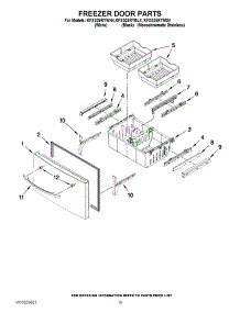 10 - Freezer Door Parts parts for Kitchenaid Refrigerator KFXS25RYMS4 / from AppliancePartsPros.com