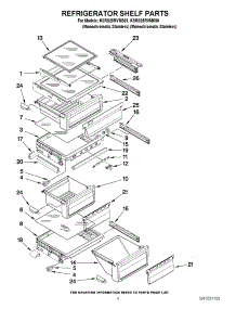 03 - Refrigerator Shelf Parts parts for Kitchenaid Refrigerator KSRS25RVMS05 / from AppliancePartsPros.com