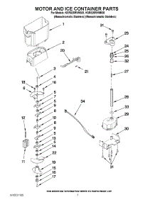 05 - Motor And Ice Container Parts parts for Kitchenaid Refrigerator KSRS25RVMS05 / from AppliancePartsPros.com