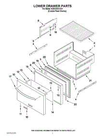 04 - Lower Drawer Parts parts for Kitchenaid Refrigerator KDDO24CVX01 / from AppliancePartsPros.com