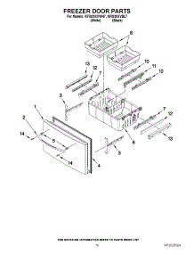 09 - Freezer Door Parts parts for Kitchenaid Refrigerator KFIS20XVWH7 / from AppliancePartsPros.com
