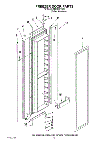 09 - Freezer Door Parts parts for Kitchenaid Refrigerator KSSO42FTX16 / from AppliancePartsPros.com