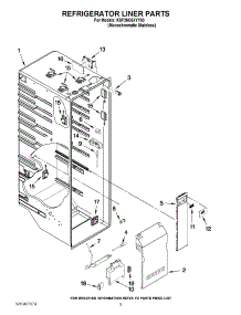 02 - Refrigerator Liner Parts parts for Kitchenaid Refrigerator KSF26C6XYY03 / from AppliancePartsPros.com