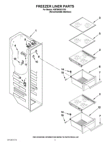04 - Freezer Liner Parts parts for Kitchenaid Refrigerator KSF26C6XYY03 / from AppliancePartsPros.com