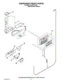 09 - Dispenser Front Parts parts for Kitchenaid Refrigerator KSF26C7XYY04 / from AppliancePartsPros.com
