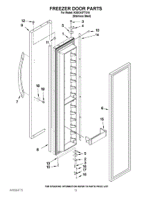 09 - Freezer Door Parts parts for Kitchenaid Refrigerator KSSC42FTS16 / from AppliancePartsPros.com