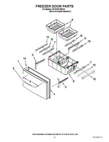 09 - Freezer Door Parts parts for Kitchenaid Refrigerator KFIS20XVMS10 / from AppliancePartsPros.com