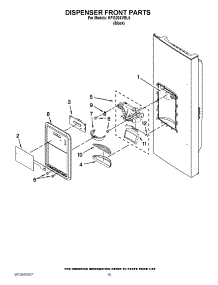 08 - Dispenser Front Parts parts for Kitchenaid Refrigerator KFIS20XVBL6 / from AppliancePartsPros.com
