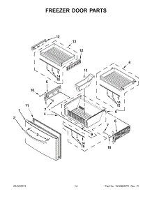 07 - Freezer Door Parts parts for Kitchenaid Refrigerator KFIS29PBMS00 / from AppliancePartsPros.com