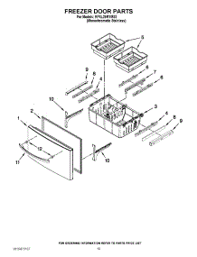 10 - Freezer Door Parts parts for Kitchenaid Refrigerator KFXL25RYMS2 / from AppliancePartsPros.com