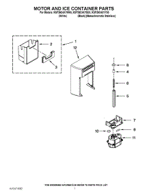 05 - Motor And Ice Container Parts parts for Kitchenaid Refrigerator KSF26C4XYB03 / from AppliancePartsPros.com