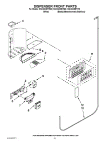 08 - Dispenser Front Parts parts for Kitchenaid Refrigerator KSC24C8EYB02 / from AppliancePartsPros.com