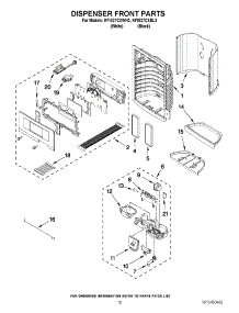 10 - Dispenser Front Parts parts for Kitchenaid Refrigerator KFIS27CXBL3 / from AppliancePartsPros.com