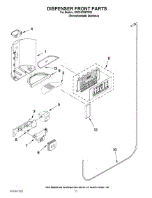 08 - Dispenser Front Parts parts for Kitchenaid Refrigerator KSC24C8EYP01 / from AppliancePartsPros.com
