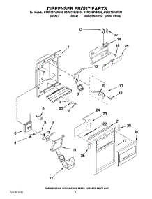 07 - Dispenser Front Parts parts for Kitchenaid Refrigerator KSRG25FVBL06 / from AppliancePartsPros.com