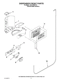 08 - Dispenser Front Parts parts for Kitchenaid Refrigerator KSC24C8EYY01 / from AppliancePartsPros.com