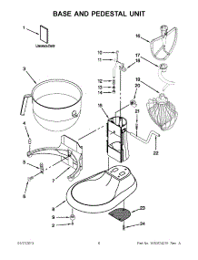 03 - Base And Pedestal Unit parts for Kitchenaid Mixer KSM8990ER0 / from AppliancePartsPros.com