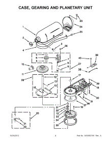 02 - Case, Gearing And Planetary Unit parts for Kitchenaid Mixer 5KSM150PSAES0 / from AppliancePartsPros.com