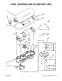 02 - Case, Gearing And Planetary Unit parts for Kitchenaid Mixer 5KSM7590GWH0 / from AppliancePartsPros.com