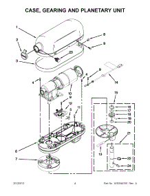 02 - Case, Gearing And Planetary Unit parts for Kitchenaid Mixer KSM7586PMS1 / from AppliancePartsPros.com