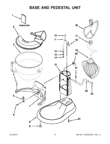 03 - Base And Pedestal Unit parts for Kitchenaid Mixer KSM7586PMS1 / from AppliancePartsPros.com