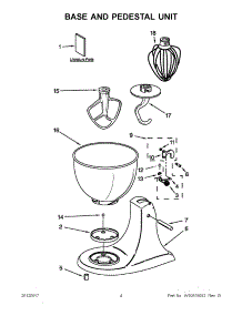 02 - Base And Pedestal Unit parts for Kitchenaid Mixer KSM75SL0 / from AppliancePartsPros.com