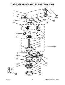 03 - Case, Gearing And Planetary Unit parts for Kitchenaid Mixer KSM75SL0 / from AppliancePartsPros.com