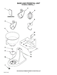 04 - Base And Pedestal Unit parts for Kitchenaid Mixer KSM88PSQGC0 / from AppliancePartsPros.com