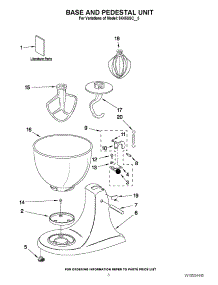 02 - Base And Pedestal Unit parts for Kitchenaid Mixer 5K45SSCWH0 / from AppliancePartsPros.com