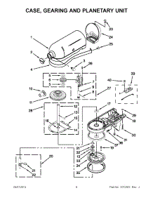 02 - Case, Gearing And Planetary Unit parts for Kitchenaid Mixer 5KSM150PSEBZ4 / from AppliancePartsPros.com