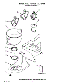 04 - Base And Pedestal Unit parts for Kitchenaid Mixer KSM154GBQCL0 / from AppliancePartsPros.com