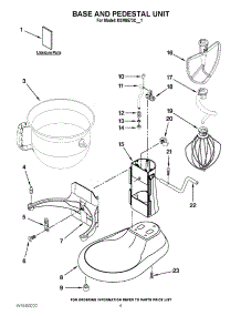 03 - Base And Pedestal Unit parts for Kitchenaid Mixer KSM6573CCU1 / from AppliancePartsPros.com