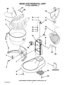 03 - Base And Pedestal Unit parts for Kitchenaid Mixer 5KSM7990XESM0 / from AppliancePartsPros.com