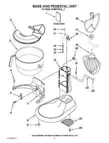 03 - Base And Pedestal Unit parts for Kitchenaid Mixer 5KSM7591XESM0 / from AppliancePartsPros.com