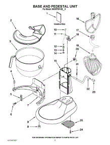 03 - Base And Pedestal Unit parts for Kitchenaid Mixer 5KSM7591XBSM0 / from AppliancePartsPros.com