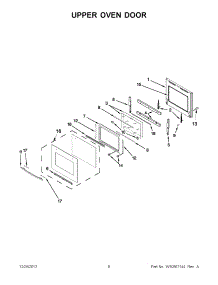 04 - Upper Oven Door parts for Jenn-Air Oven JJW2727WS02 / from AppliancePartsPros.com