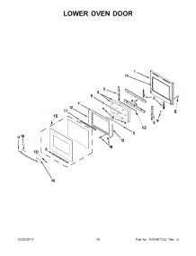 05 - Lower Oven Door parts for Jenn-Air Oven JJW2727WS02 / from AppliancePartsPros.com