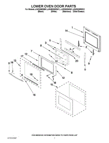 04 - Lower Oven Door Parts parts for Jenn-Air Oven JJW2830WS01 / from AppliancePartsPros.com