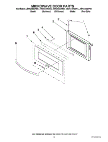 07 - Microwave Door Parts parts for Jenn-Air Oven JMW2430WP02 / from AppliancePartsPros.com