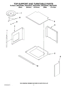 08 - Top Support And Turntable Parts parts for Jenn-Air Oven JMW2430WP02 / from AppliancePartsPros.com