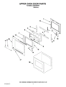 03 - Upper Oven Door Parts parts for Jenn-Air Oven JJW3830WP01 / from AppliancePartsPros.com