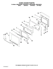 02 - Oven Door Parts parts for Jenn-Air Oven JMW3430WB02 / from AppliancePartsPros.com