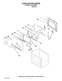 02 - Oven Door Parts parts for Jenn-Air Oven JJW3430WP01 / from AppliancePartsPros.com