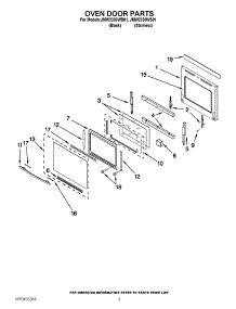 02 - Oven Door Parts parts for Jenn-Air Oven JMW2330WB01 / from AppliancePartsPros.com