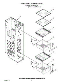 04 - Freezer Liner Parts parts for Kitchenaid Refrigerator KSF26C4XYY01 / from AppliancePartsPros.com