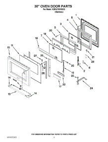 07 - 30`` Oven Door Parts parts for Kitchenaid Range KDRU783VSS03 / from AppliancePartsPros.com