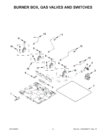 02 - Burner Box, Gas Valves And Switches parts for Kitchenaid Cooktop KGCK346BSS0 / from AppliancePartsPros.com