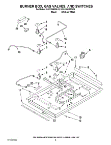 02 - Burner Box, Gas Valves, And Switches parts for Kitchenaid Cooktop KGCC566RBL05 / from AppliancePartsPros.com