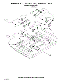 02 - Burner Box, Gas Valves, And Switches parts for Kitchenaid Cooktop KGCK306VSS02 / from AppliancePartsPros.com