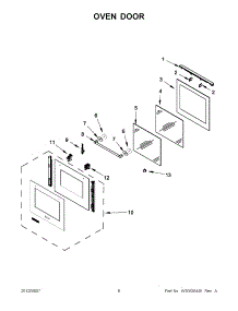 03 - Oven Door parts for Kitchenaid Oven KEBC149BSS0 / from AppliancePartsPros.com